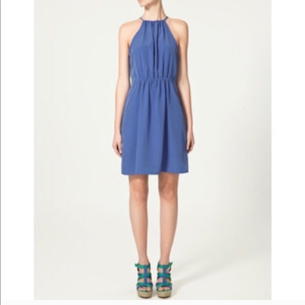 Halter High Neck Blue Purple Zara Dress